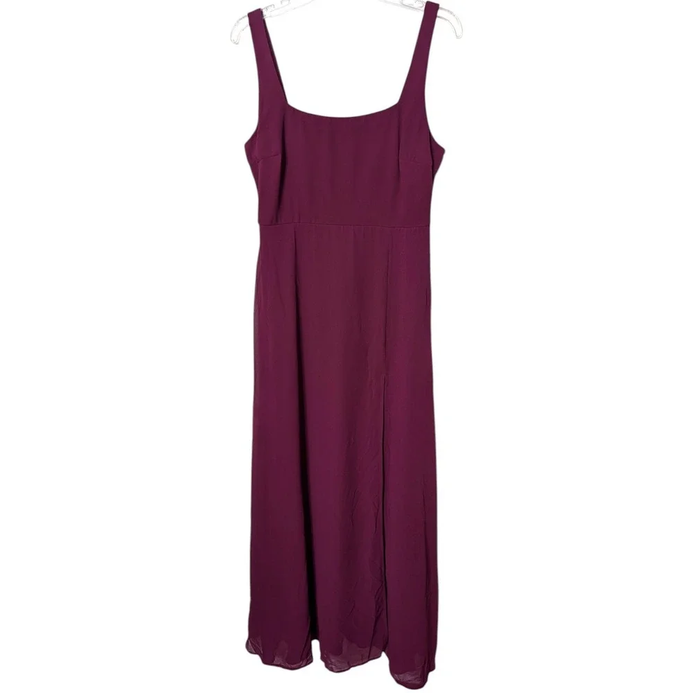 Lulus Remarkable Arrival Plum Purple Sleeveless Square Neck Maxi Dress Large
